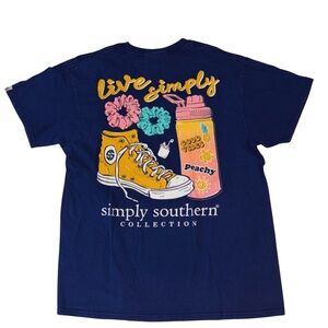 Simply Southern Live Simply T-shirt Peachy Tee M Chuck Taylors Scrunchie Vibes
